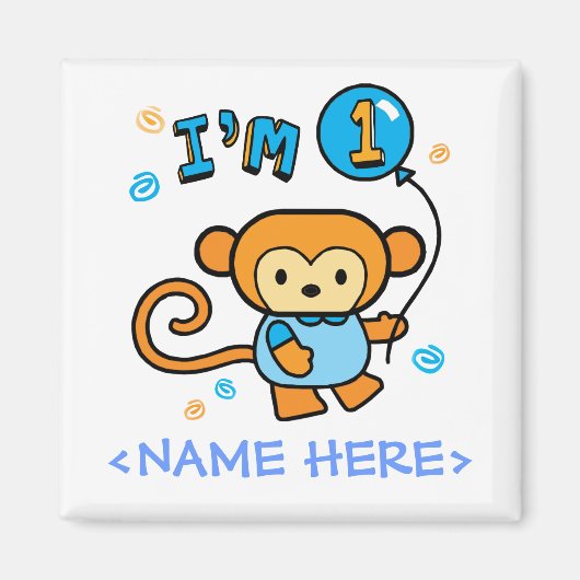 Aimant Lil Monkey 1er anniversaire (Devant)