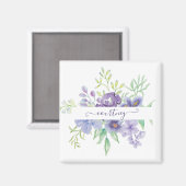 Aimant Lilac aquarelle florale personnalisée (Recto/Verso)