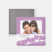 Aimant Lilac Field of Hearts Enregistrer l'aimant de date (Recto/Verso)