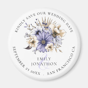 Aimant Lilac Florals Mariage Garder Enregistrer La Date