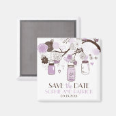 Aimant Lilac Mason jarres et fleurs Enregistrer l'aimant  (Recto/Verso)