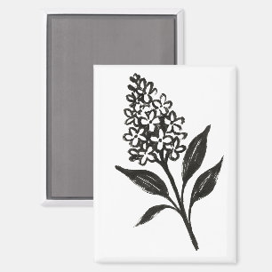 Aimant Lilac minimaliste - Fleur d'encre design botanique