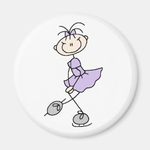 Aimant lilas de fille de patinage de glace