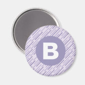 Aimant Lilas Moderne Violet Diagonal Monogramme Rayures (Recto/Verso)