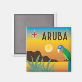Aimant L'île colorée des Caraïbes d'Aruba (Recto/Verso)
