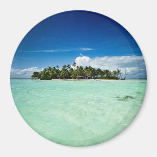 Aimant L'île du Pacifique avec l'aimant rond de palmiers