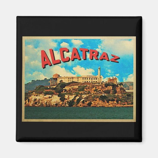 Aimant L'île vintage d'Alcatraz (Devant)