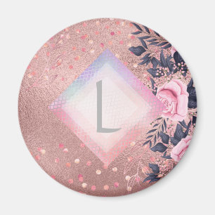 Aimant Lilibet Monogram Rosegold Floral fit pour Princess