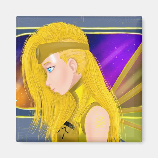 Aimant Lilin OC - Cyborg angel - Art inspiré par Starset (Devant)