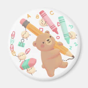 Aimant L'illustration de Teddy pour la rentrée scolaire