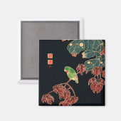 Aimant L'illustration japonaise du Paroquet Colorful Bird (Recto/Verso)