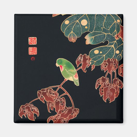 Aimant L'illustration japonaise du Paroquet Colorful Bird (Devant)