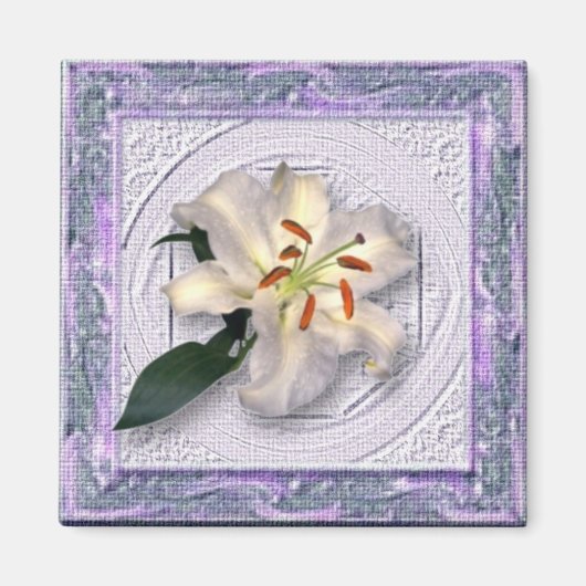 Aimant Lily dans le cadre de toile (Devant)