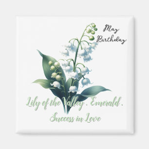 Aimant Lily de mai émeraude pierre de naissance