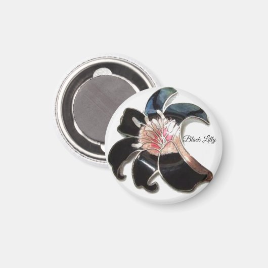 Aimant "Lily noire" (Recto/Verso)