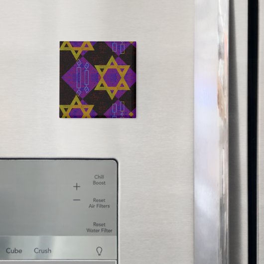 Aimant L'image à thème Hanukkah de SlipperyJoe's jaune do (In situ (réfrigérateur))