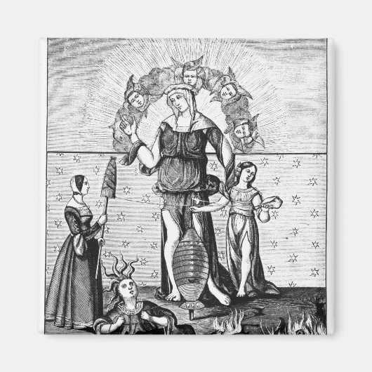 Aimant L'image de Dame Astrology avec les Trois (Devant)