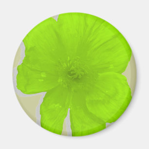 Aimant Lime électrique / Fleur PopArt