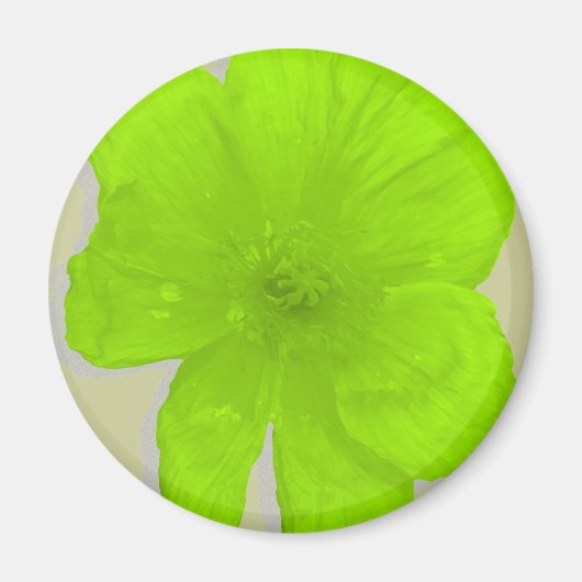 Aimant Lime électrique / Fleur PopArt (Devant)