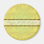 Aimant Lime Green Mariage damassé (Devant)