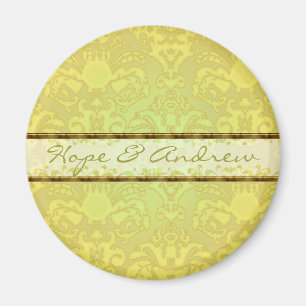 Aimant Lime Green Mariage damassé