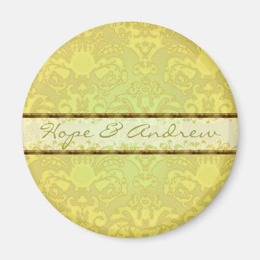 Aimant Lime Green Mariage damassé (Devant)