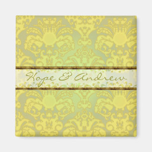 Aimant Lime Green Mariage damassé