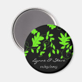 Aimant Lime Green Vines sur Black Enregistrer la date (Recto/Verso)