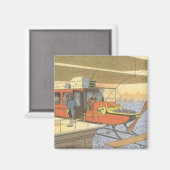 Aimant Limousine Hélicoptère Avion Science-Fiction Vintag (Recto/Verso)