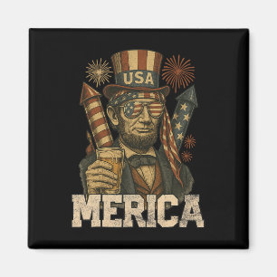 Aimant Lincoln 4 juillet Merica Abe Garçons Hommes Femmes
