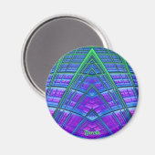 Aimant LINCOLN ~Bleu, vert et violet ~Fractal Abstrait (Recto/Verso)