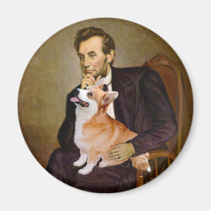 Aimant Lincoln - Corgis Pembroke (deux)