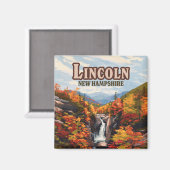 Aimant Lincoln New Hampshire Franconia Falls Automne (Recto/Verso)