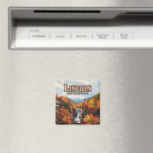 Aimant Lincoln New Hampshire Franconia Falls Automne (In Situ (Lave-vaisselle))