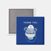 Aimant L'infirmière mignonne porte un Merci en masque Méd (Recto/Verso)