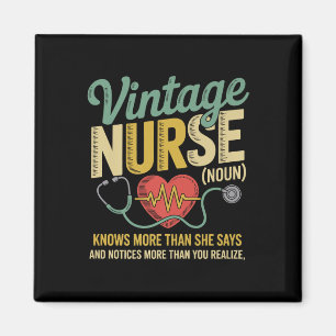 Aimant L'Infirmière vintage Noun En Sait Plus Qu'Elle Dit