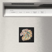 Aimant lion abstrait de couleur vive (In Situ (Lave-vaisselle))