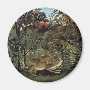 Aimant Lion affamé par Henri Rousseau, animal sauvage Vin