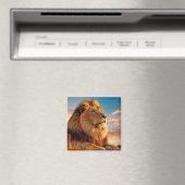 Aimant Lion Animal Nature sauvage majestueuse (In Situ (Lave-vaisselle))