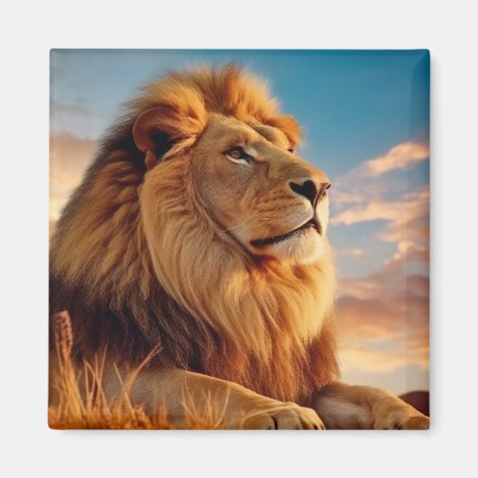 Aimant Lion Animal Nature sauvage majestueuse (Devant)