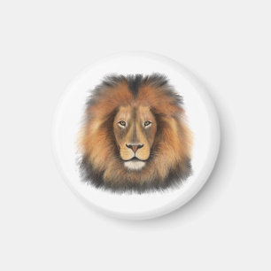 Aimant lion aquarelle Leo roi safari animal jungle chat