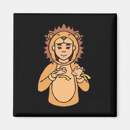 Aimant Lion ASL Gesture mains sourdes perte d'audition se (Devant)