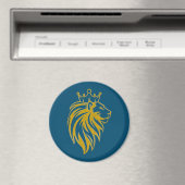 Aimant Lion Avec Couronne - Style Or 2 (In Situ (Lave-vaisselle))