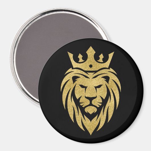 Aimant Lion Avec Couronne - Style Or 3 (Recto/Verso)