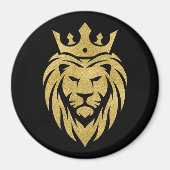 Aimant Lion Avec Couronne - Style Or 3 (Devant)