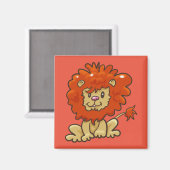 Aimant Lion caricature mignon (Recto/Verso)