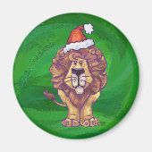Aimant Lion Christmas on Green (Devant)