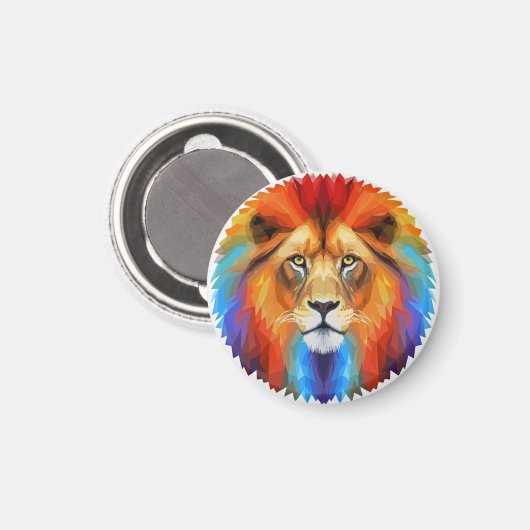Aimant Lion coloré (Recto/Verso)