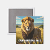 Aimant Lion dans le Parc National de Kruger Afrique du Su (Recto/Verso)