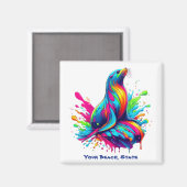 Aimant Lion de mer coloré (Recto/Verso)